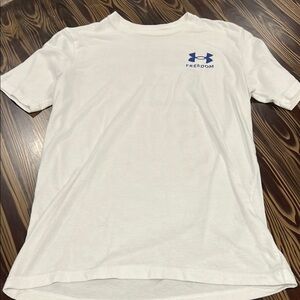 Under Armour White Blue Crew Neck Short Sleeve Tee